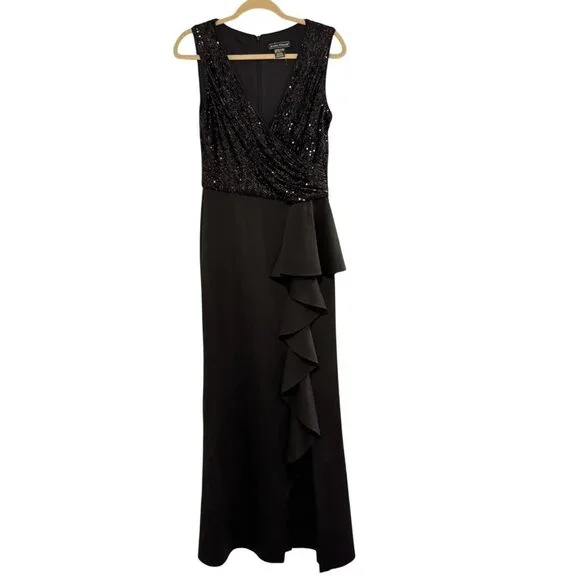Jessica Howard Womens Black Sequin Gown Size 10 women dress - Picture 8 of 12